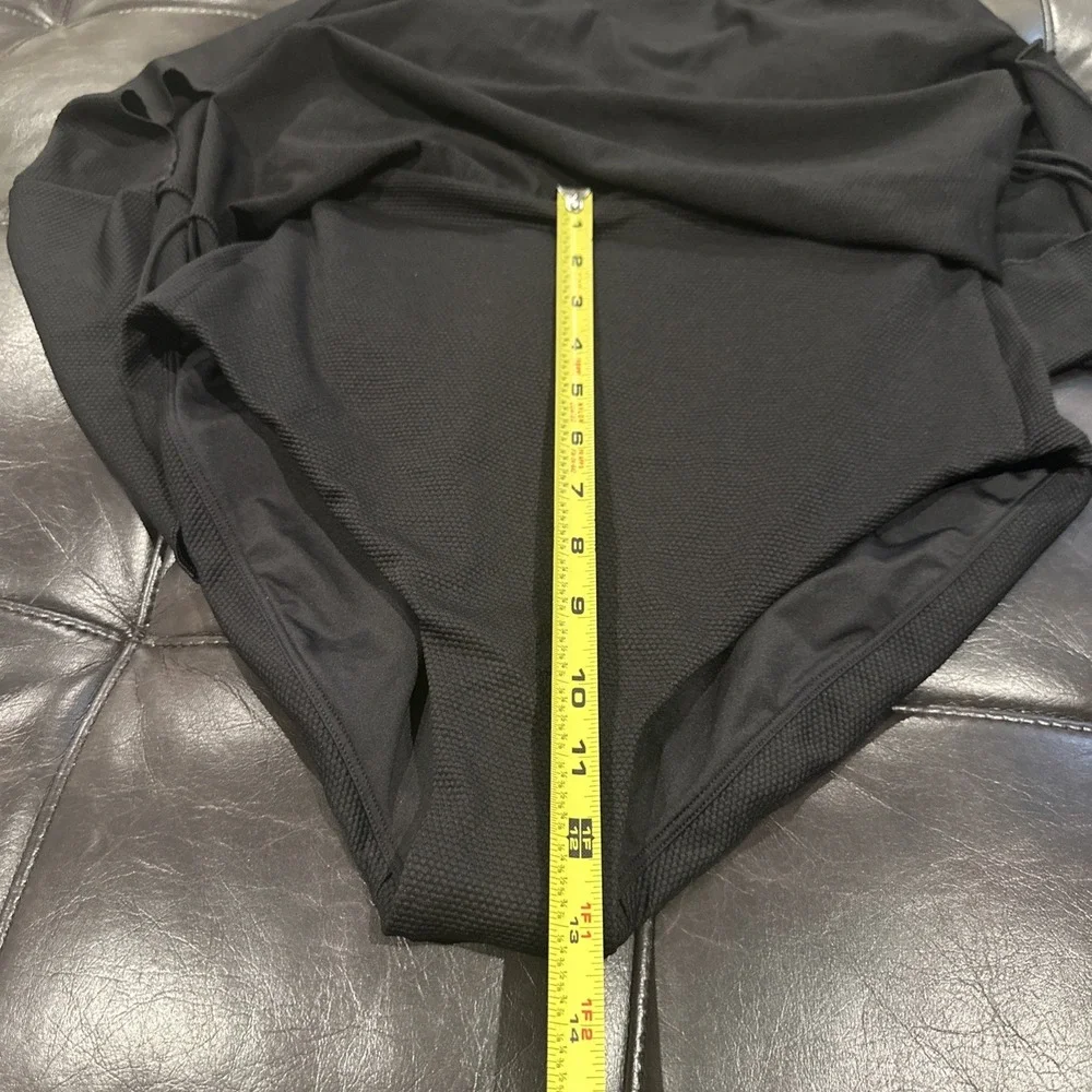 Spanx Swim Size Large Piqué Shaping Skirted One-Piece Swim‎ Dress Black 50388R